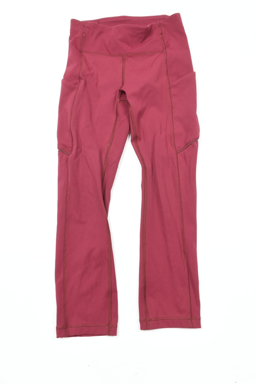 Lululemon Speed Up Tights Womens 2 Maroon Cropped Stretch Running
